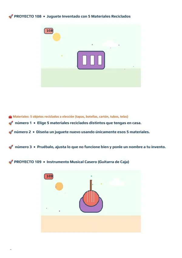 Página original del kit: Juguete reciclado